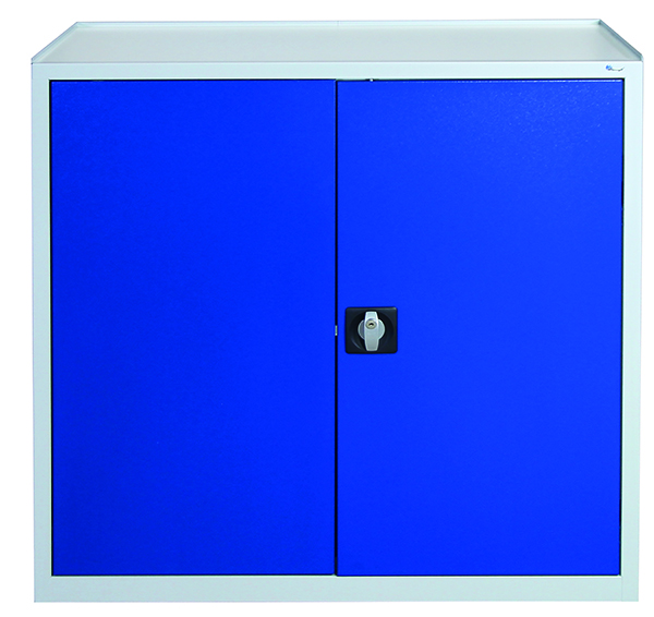 Werkzeugschrank Serie 2000, mit Mitteltrennwand, lichtgrau/blau