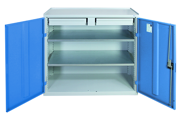 Werkzeug- und Beistellschrank Serie 2000, lichtgrau/lichtblau