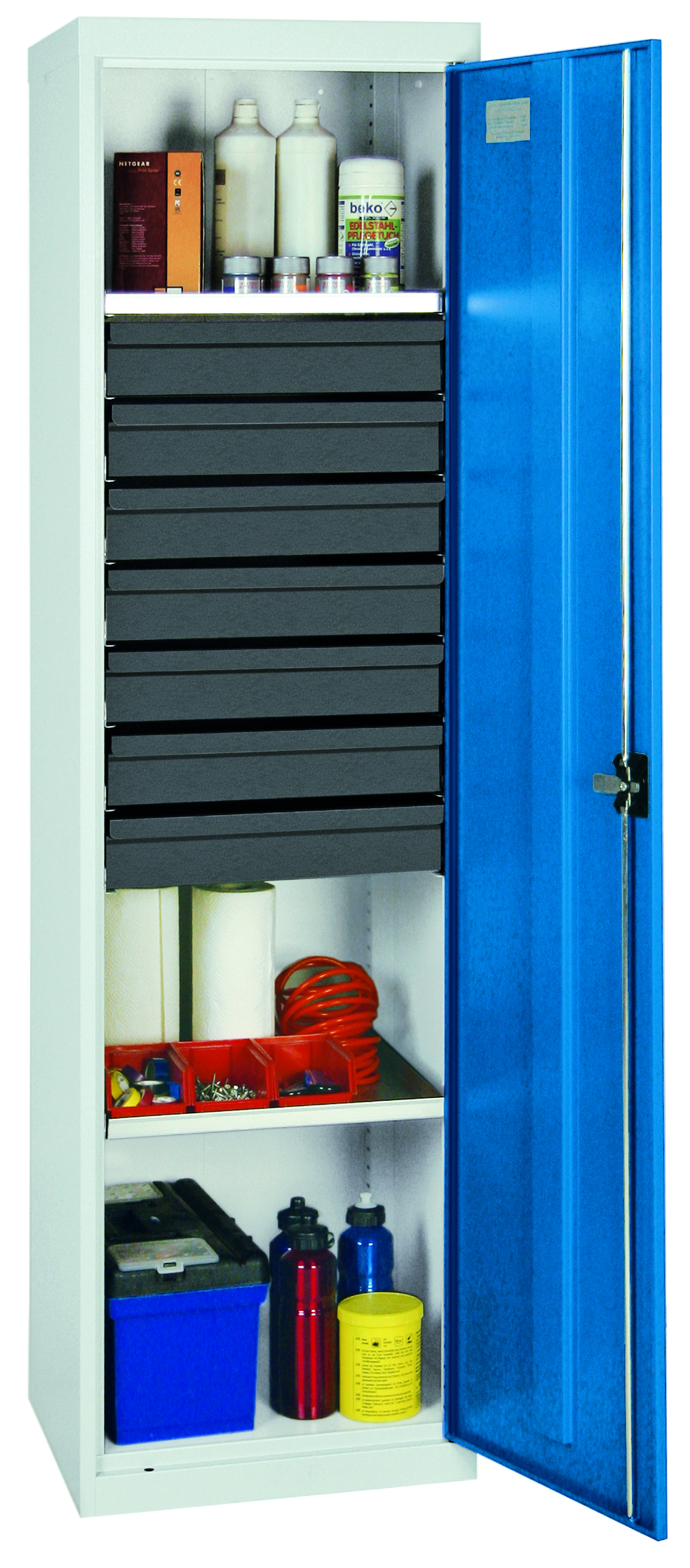 Werkzeug- und Materialschrank, Säule, Serie 3000, Säule lichtgrau/lichtblau