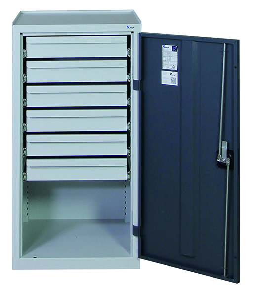 Werkzeugschrank, Höhe 100 cm, lichtgrau / anthrazitgrau