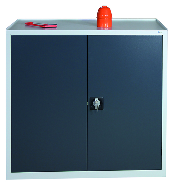 Werkzeugschrank, Höhe 100 cm, 2 Schubladen und 2 Großraumschubladen, 1 Fachboden, lichtgrau / anthrazitgrau