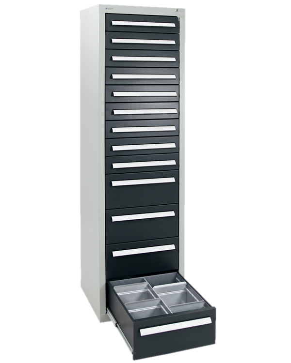Schubladenschrank - Säule, Höhe 180 cm, Breite  50 cm