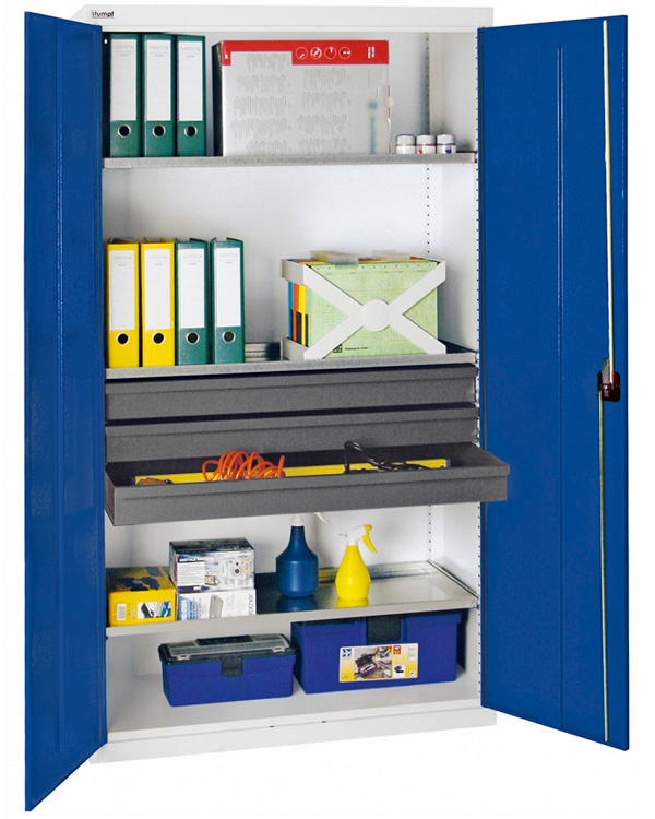 Werkzeug- und Materialschrank Serie 3000, lichtgrau/blau