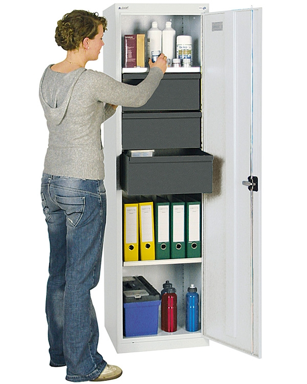 Werkzeug- und Materialschrank, Serie 3000, Säule lichtgrau