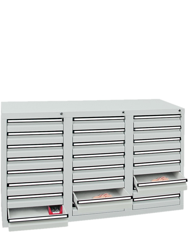 Schubladenschrank Serie ST 410-3, mit Teleskopführungen