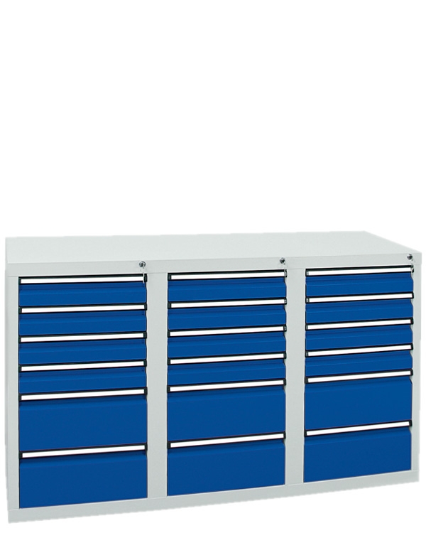 Schubladenschrank Serie ST 410-3, mit Teleskopführungen