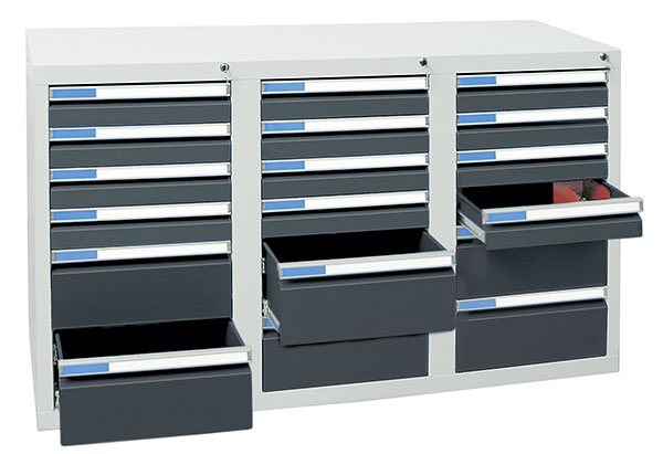 Schubladenschrank Serie ESTA-3, Teleskopauszug