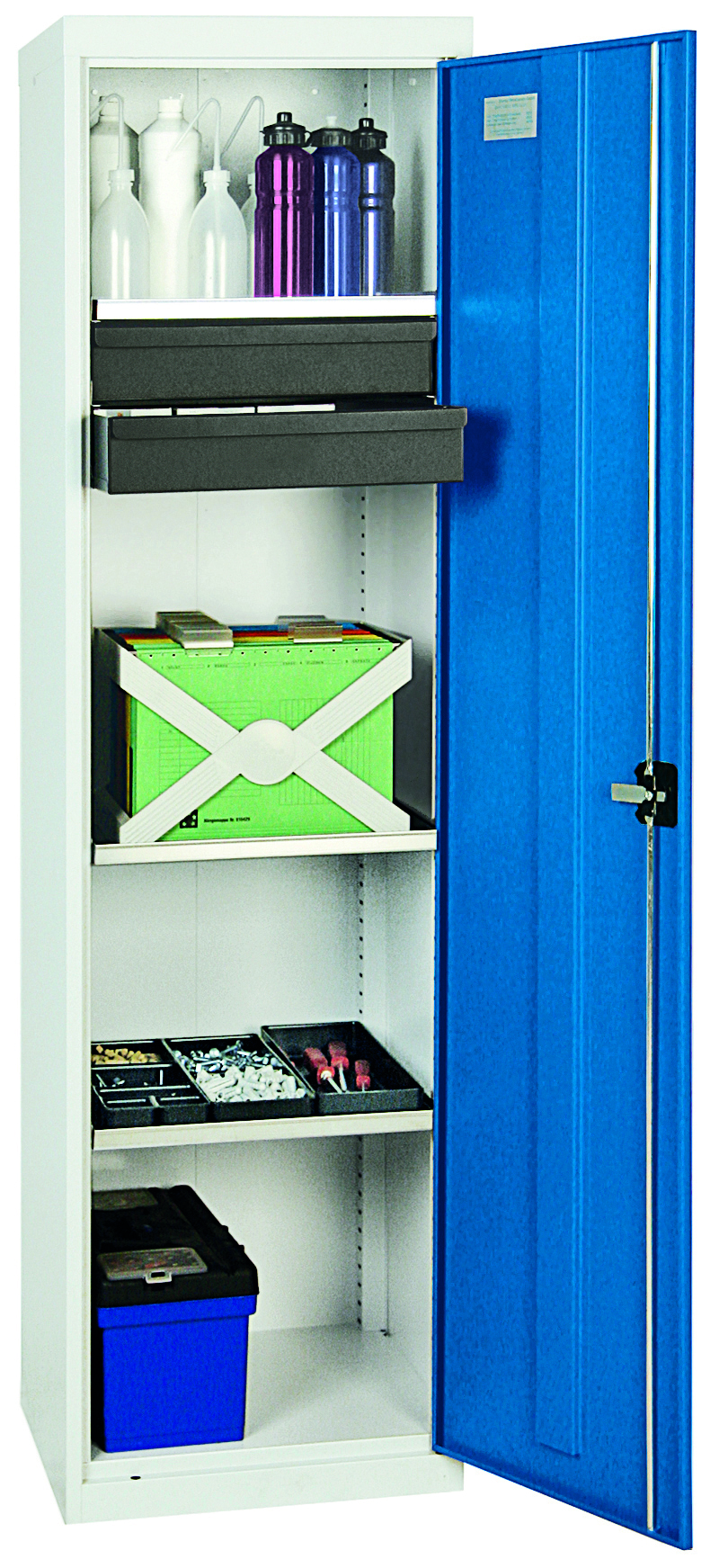 Werkzeug- und Materialschrank, Säule, Serie 3000, Säule lichtgrau/lichtblau