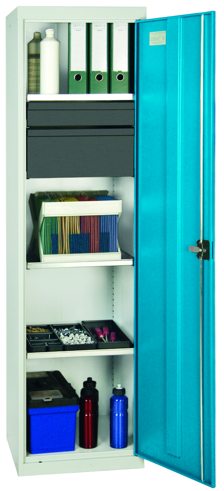 Werkzeug- und Materialschrank, Säule, Serie 3000, Säule lichtgrau/lichtblau