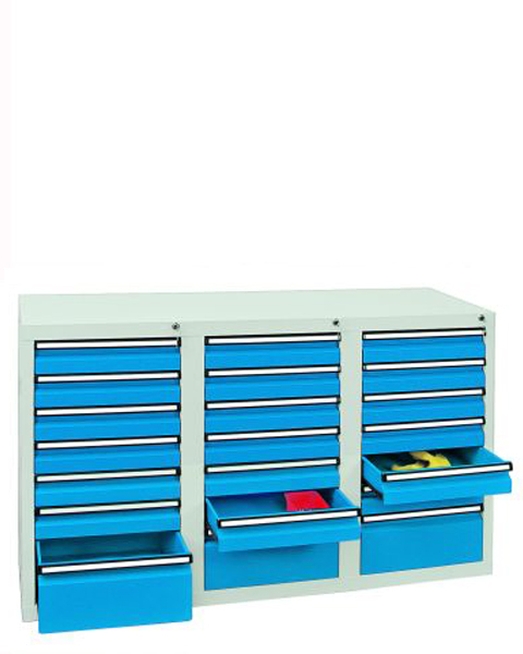 Schubladenschrank Serie ST 410-3, mit Teleskopführungen