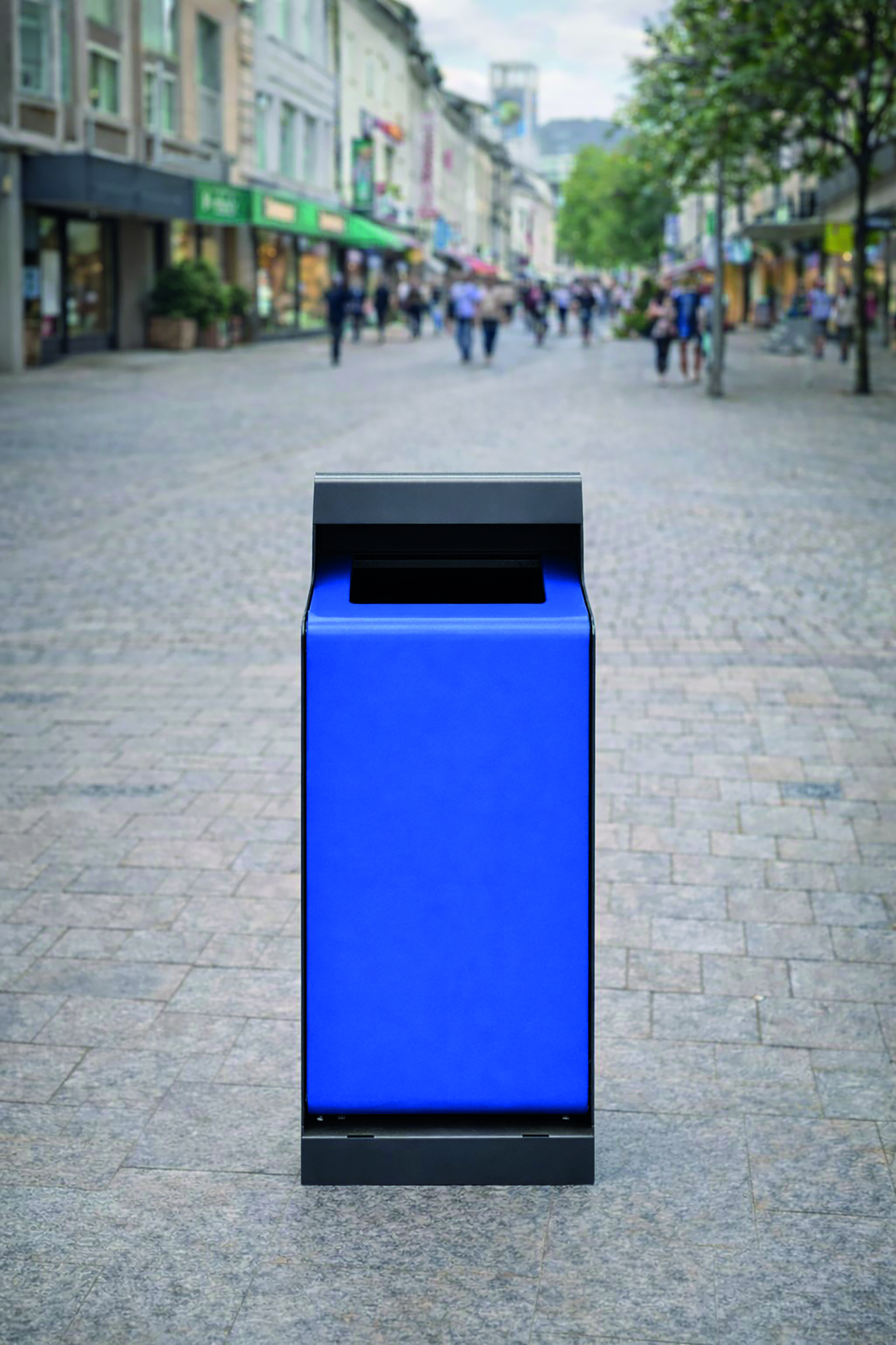 CityCore Metall-Abfallbehälter 70L für Außenbereich – wetterfest & robust