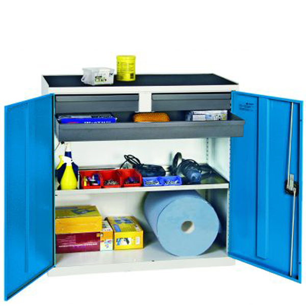 Werkzeug- und Materialschrank Serie 3000, lichtgrau/lichtblau