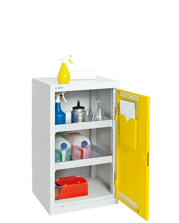Umweltschrank Basic-Plus-1, lichtgrau/gelb