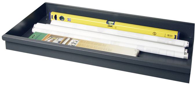 Großraumschublade Serie 3000, anthrazitgrau, 100 mm hoch, 1000 mm breit, mit Teleskopschienen