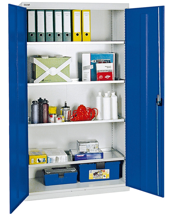 Werkzeug- und Materialschrank Serie 3000, lichtgrau/blau