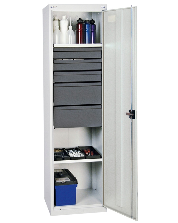 Werkzeug- und Materialschrank, Serie 3000, Säule lichtgrau