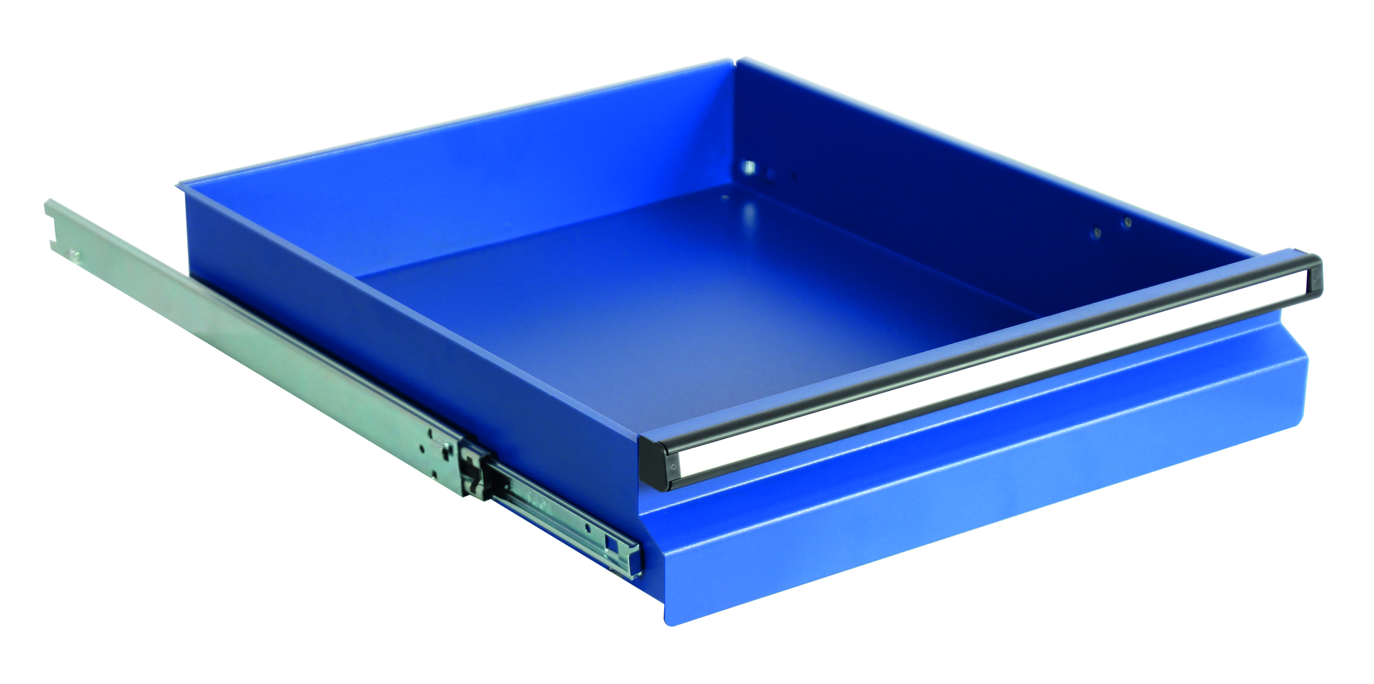 Einzelschublade Serie STS 410, enzianblau, 100 mm hoch, 500 mm breit, mit Teleskopführung