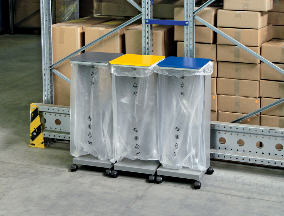 Müllsackhalter  HM 75 - 3-fach Set - fahrbar.