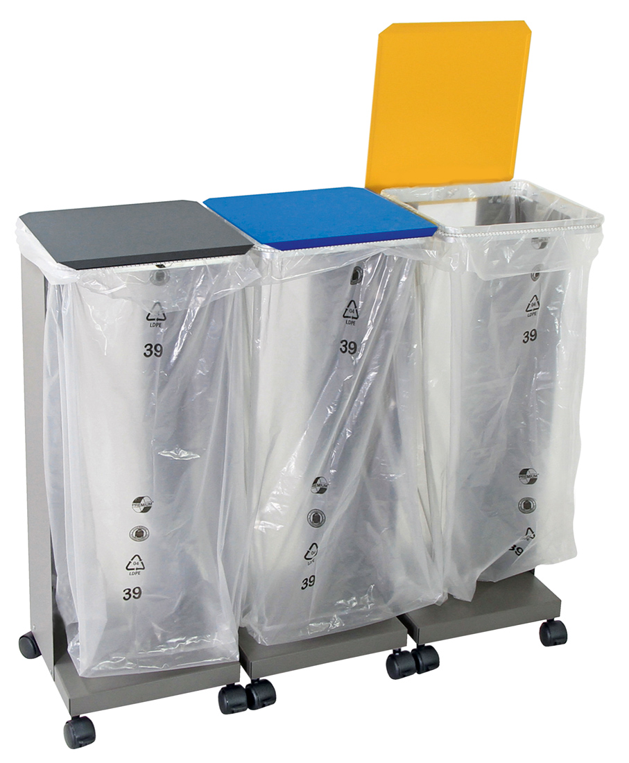 Müllsackhalter  HM 75 - 3-fach Set - fahrbar.
