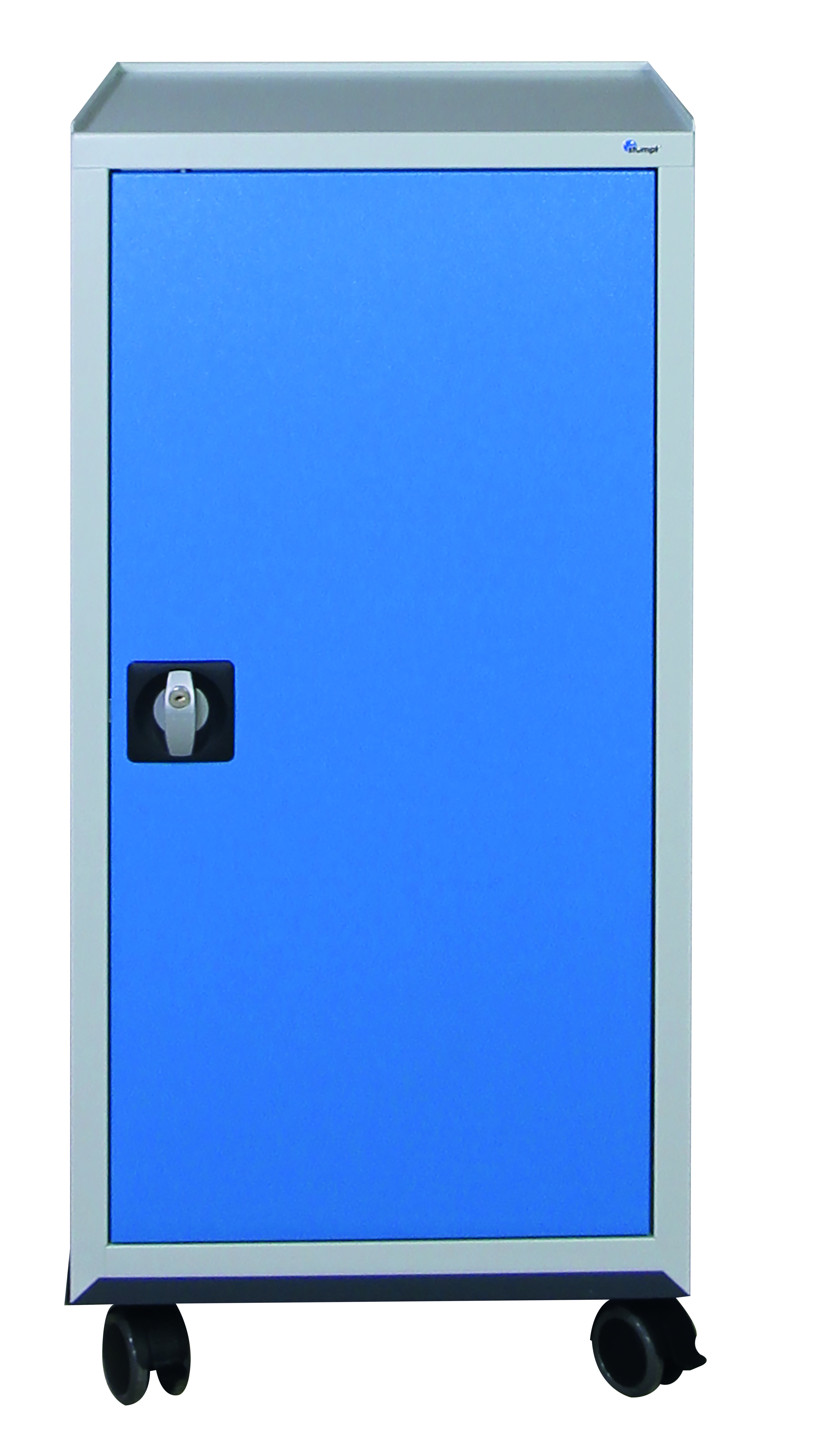 Werkzeugschrank fahrbar, Höhe 110 cm, lichtgrau / lichtblau