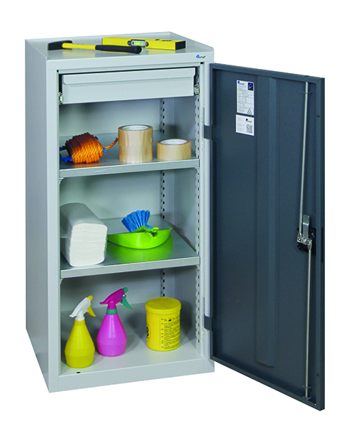 Werkzeugschrank, Höhe 100 cm, lichtgrau / anthrazitgrau