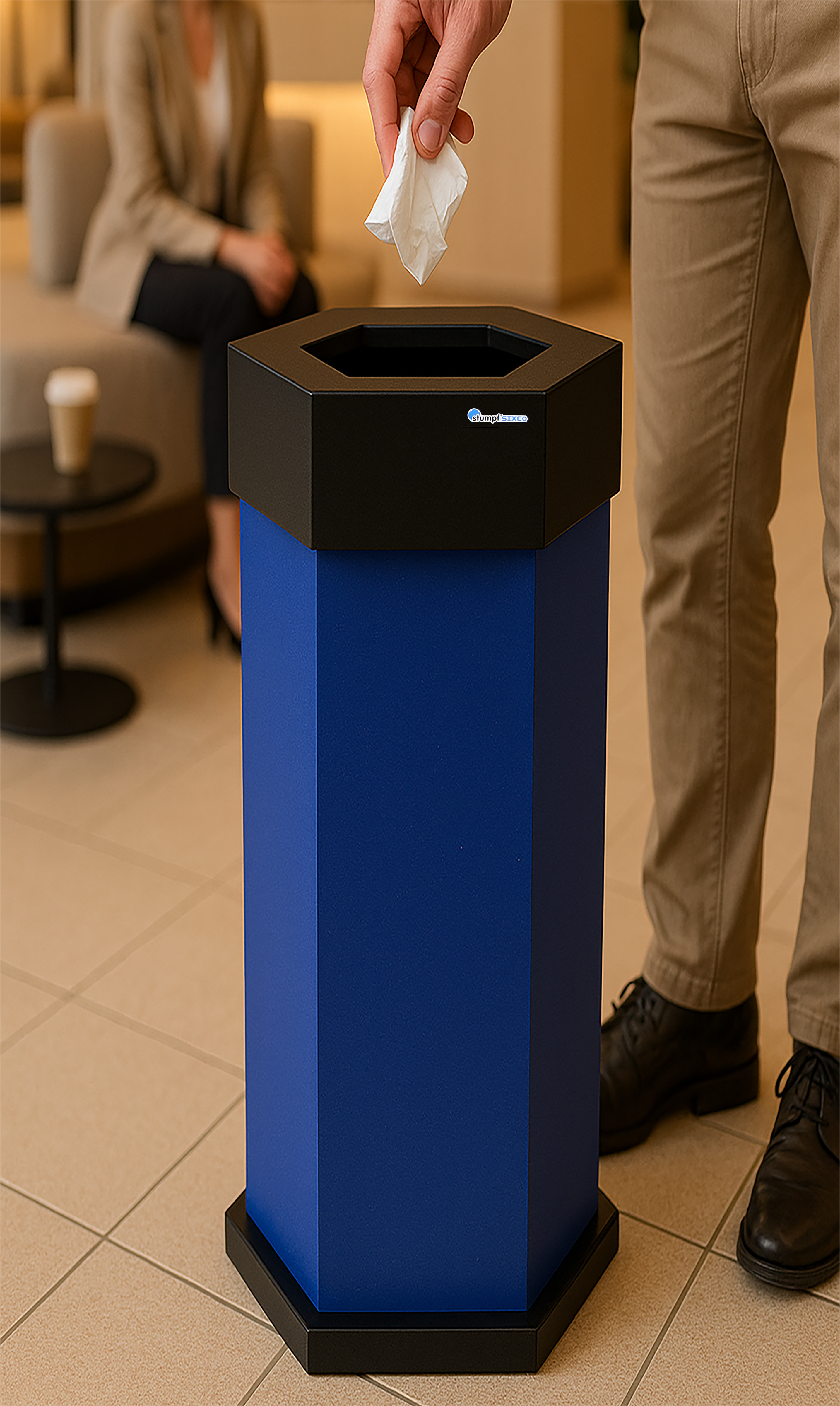 Abfallbehälter Sixco smart 45 Liter – Offener Müllsammler aus Stahl