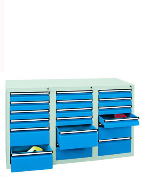 Schubladenschrank Serie ST 410-3, mit Teleskopführungen