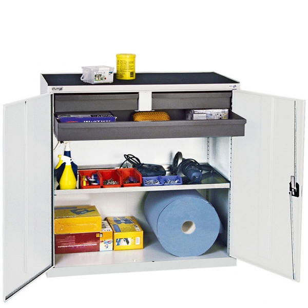 Werkzeug- und Materialschrank Serie 3000, lichtgrau