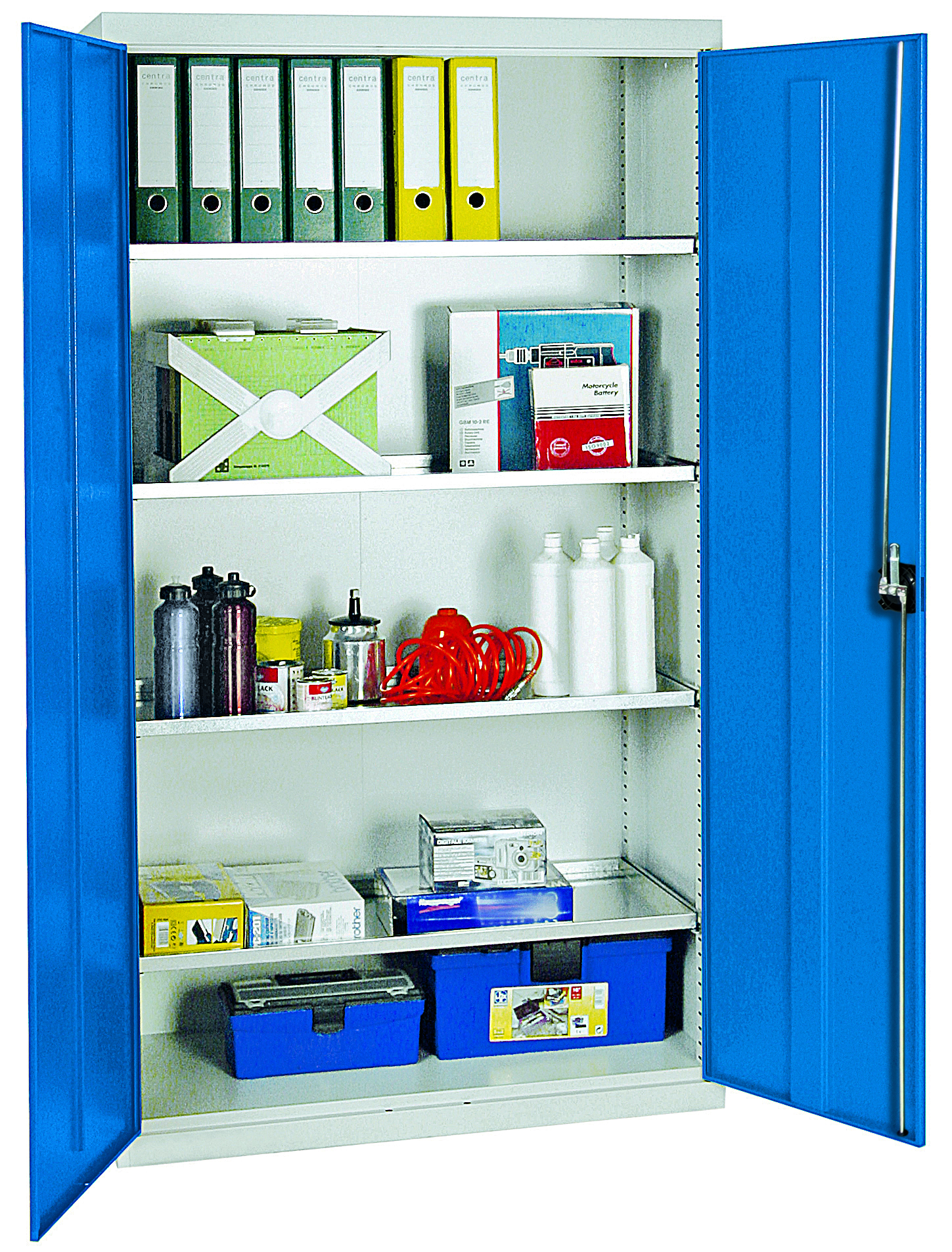 Werkzeug- und Materialschrank Serie 3000, lichtgrau/lichtblau