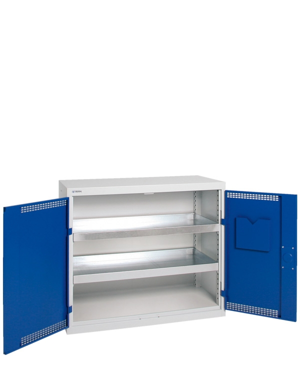 Umweltschrank Basic-Plus-2, lichtgrau/blau
