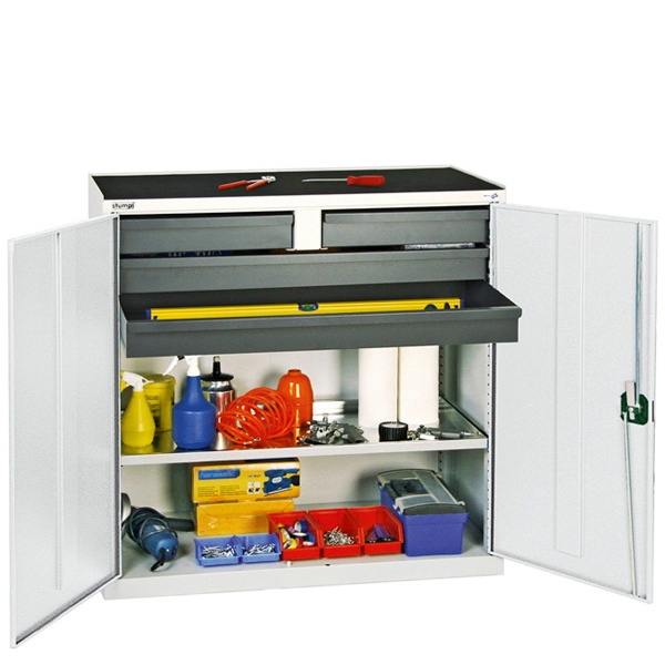Werkzeug- und Materialschrank Serie 3000, lichtgrau