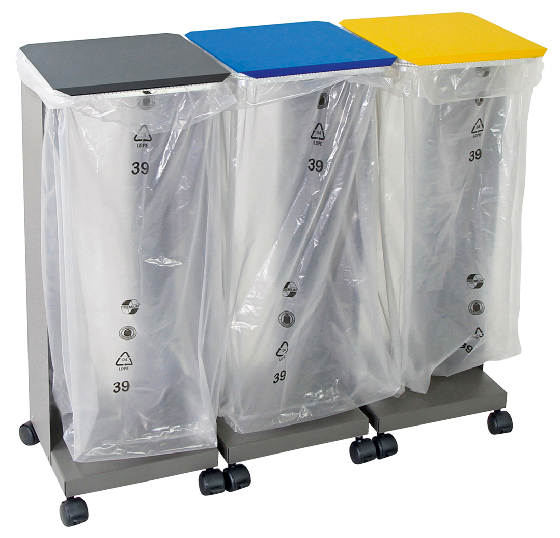 Müllsackhalter  HM 75 - 3-fach Set - fahrbar.