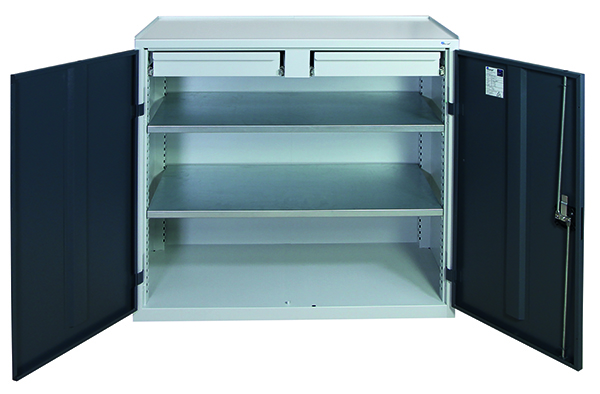 Werkzeug- und Beistellschrank Serie 2000, lichtgrau/anthrazit