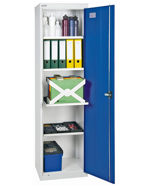 Werkzeug- und Materialschrank, Serie 3000, Säule lichtgrau/blau