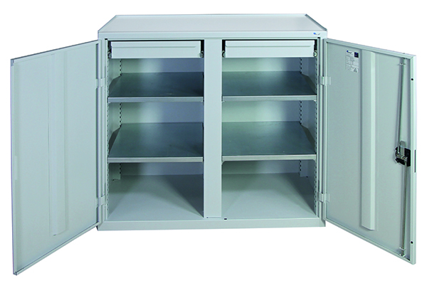 Werkzeugschrank Serie 2000, mit Mitteltrennwand, lichtgrau