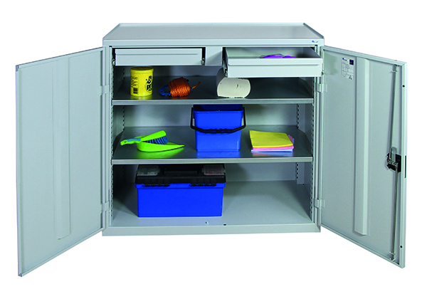 Werkzeug- und Beistellschrank Serie 2000, lichtgrau