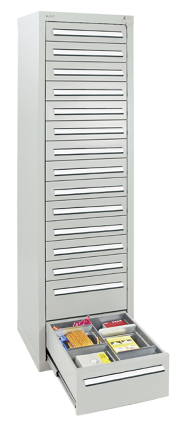 Schubladenschrank - Säule, Höhe 180 cm, Breite  50 cm