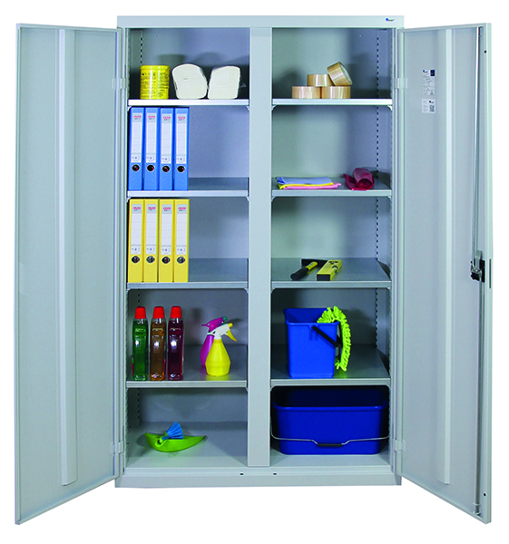 Werkzeugschrank Serie 2000, mit Mitteltrennwand, lichtgrau/lichtgrau
