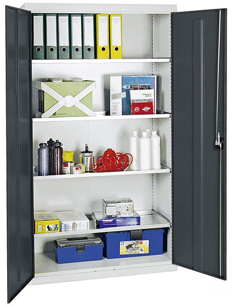 Werkzeug- und Materialschrank Serie 3000, lichtgrau/anthrazitgrau