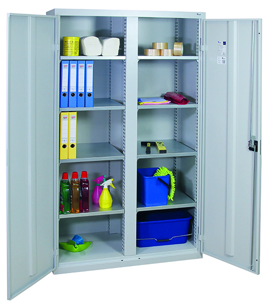 Werkzeugschrank Serie 2000, mit Mitteltrennwand, lichtgrau/lichtgrau