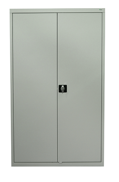Werkzeugschrank mit 2 Abteilen, Höhe 180 cm, 4 Fachböden, 14 Schubladen, lichtgrau