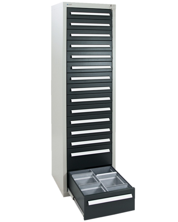 Schubladenschrank - Säule, Höhe 180 cm, Breite  50 cm
