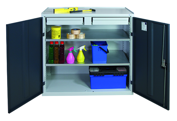 Werkzeug- und Beistellschrank Serie 2000, lichtgrau/anthrazit
