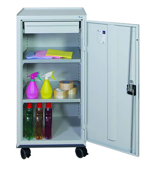 Werkzeugschrank fahrbar, Höhe 110 cm, lichtgrau