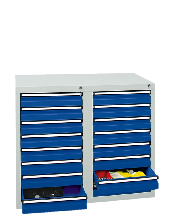 Schubladenschrank Serie ST 410-2, mit Teleskopführungen