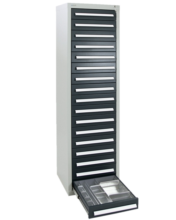 Schubladenschrank - Säule, Höhe 180 cm, Breite  50 cm