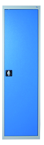 Werkzeugschrank-Säule, Höhe 180 cm, 4 Fachböden, lichtgrau / enzianblau Kopie