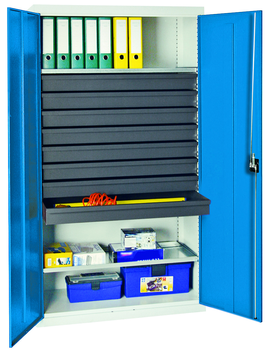 Werkzeug- und Materialschrank Serie 3000, lichtgrau/lichtblau