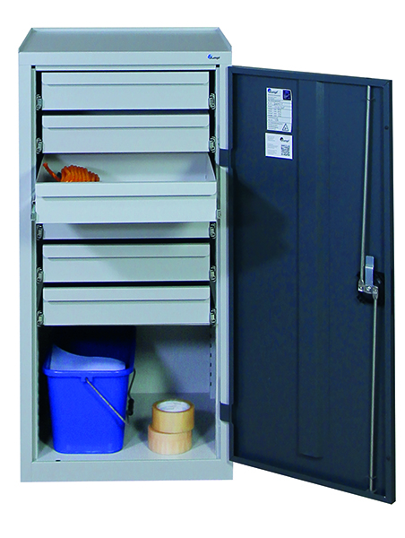 Werkzeugschrank, Höhe 100 cm, lichtgrau / anthrazitgrau